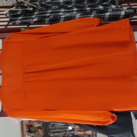 H&M Women's Button down semi-sheer L/S Blouse Sz L - Picture 6 of 8